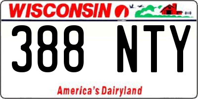 WI license plate 388NTY