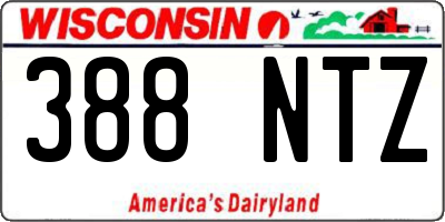WI license plate 388NTZ