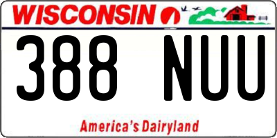 WI license plate 388NUU