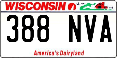 WI license plate 388NVA