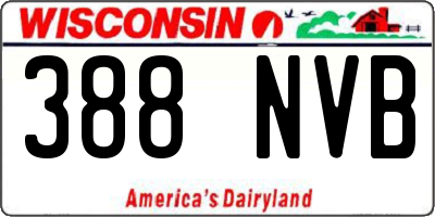 WI license plate 388NVB