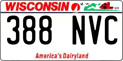 WI license plate 388NVC