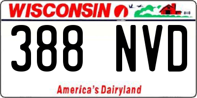 WI license plate 388NVD