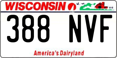 WI license plate 388NVF