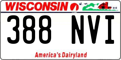 WI license plate 388NVI