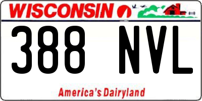 WI license plate 388NVL