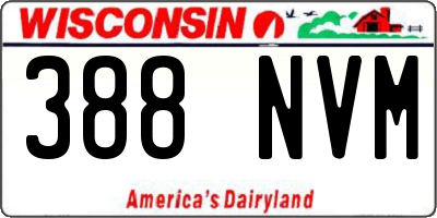 WI license plate 388NVM