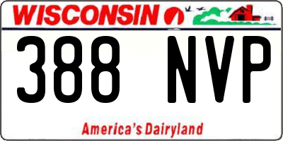 WI license plate 388NVP