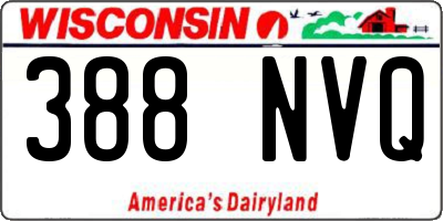 WI license plate 388NVQ