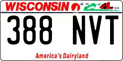 WI license plate 388NVT