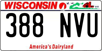 WI license plate 388NVU