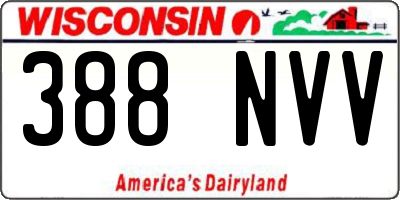 WI license plate 388NVV