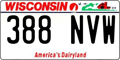 WI license plate 388NVW