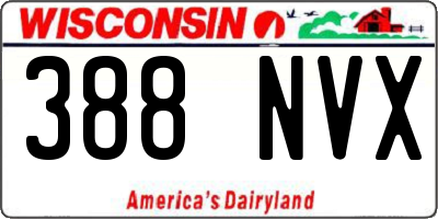 WI license plate 388NVX