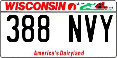 WI license plate 388NVY
