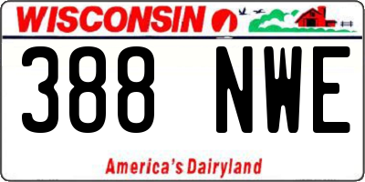 WI license plate 388NWE