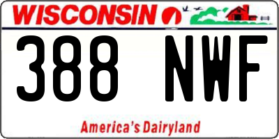 WI license plate 388NWF