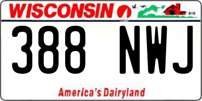 WI license plate 388NWJ