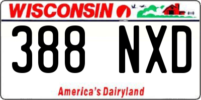 WI license plate 388NXD