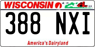 WI license plate 388NXI