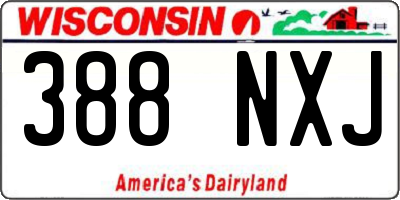 WI license plate 388NXJ