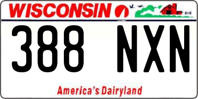 WI license plate 388NXN