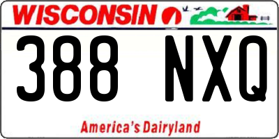 WI license plate 388NXQ
