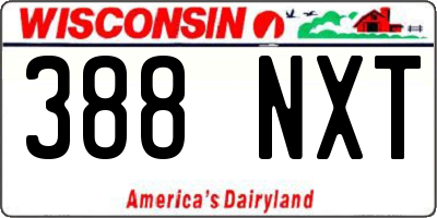 WI license plate 388NXT