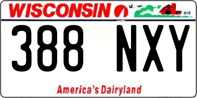 WI license plate 388NXY