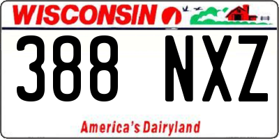 WI license plate 388NXZ