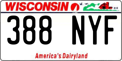 WI license plate 388NYF