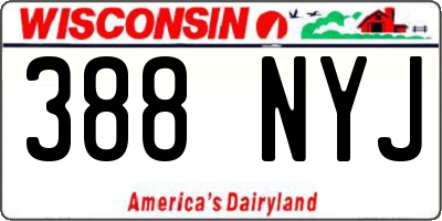 WI license plate 388NYJ