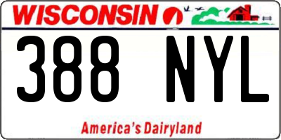 WI license plate 388NYL