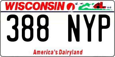 WI license plate 388NYP