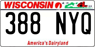 WI license plate 388NYQ