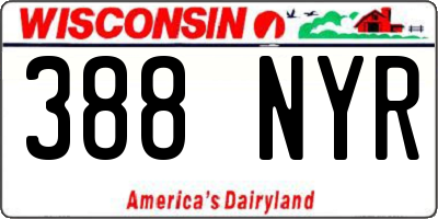 WI license plate 388NYR