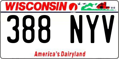 WI license plate 388NYV