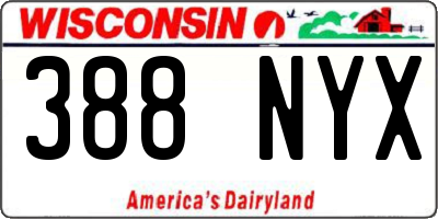 WI license plate 388NYX