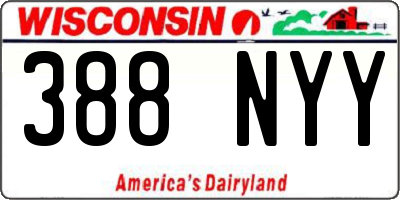 WI license plate 388NYY