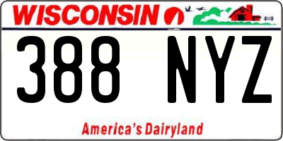 WI license plate 388NYZ