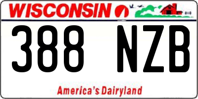 WI license plate 388NZB