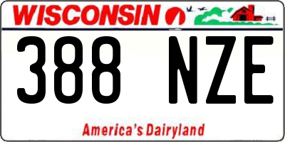 WI license plate 388NZE