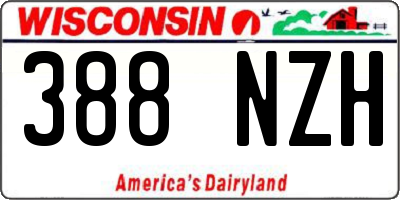 WI license plate 388NZH