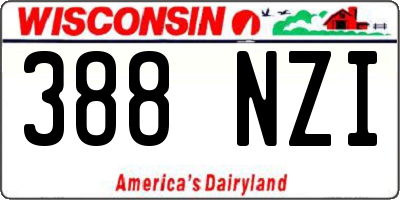 WI license plate 388NZI