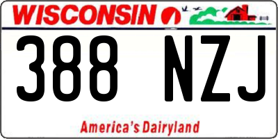 WI license plate 388NZJ