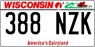 WI license plate 388NZK