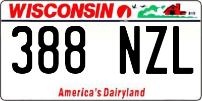 WI license plate 388NZL