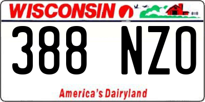 WI license plate 388NZO