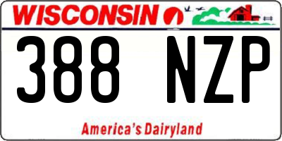 WI license plate 388NZP