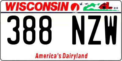 WI license plate 388NZW